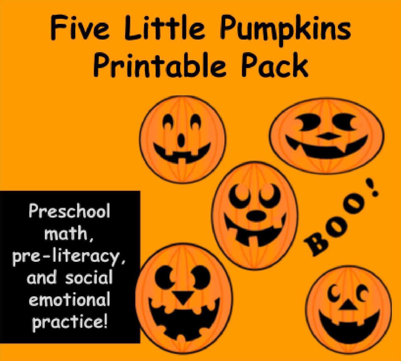 5 little Pumpkins printable